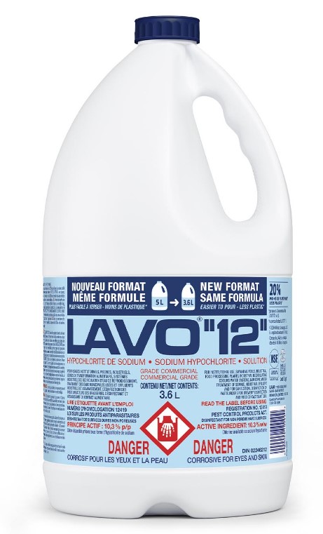 3.6L Lavo® Pro 12™ 12% Sodium Hypochlorite Bleach, Concentrate